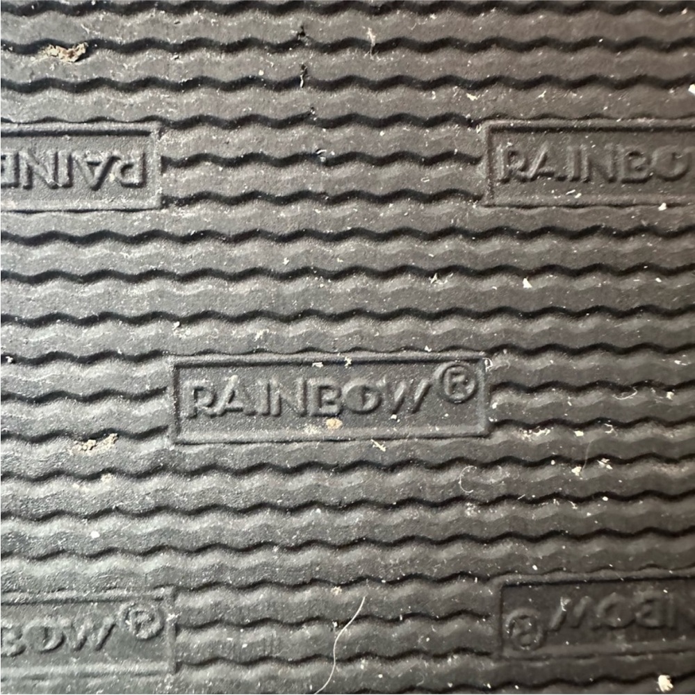 Rainbow Leather Double Layer Charcoal Flip Flops,… - image 6